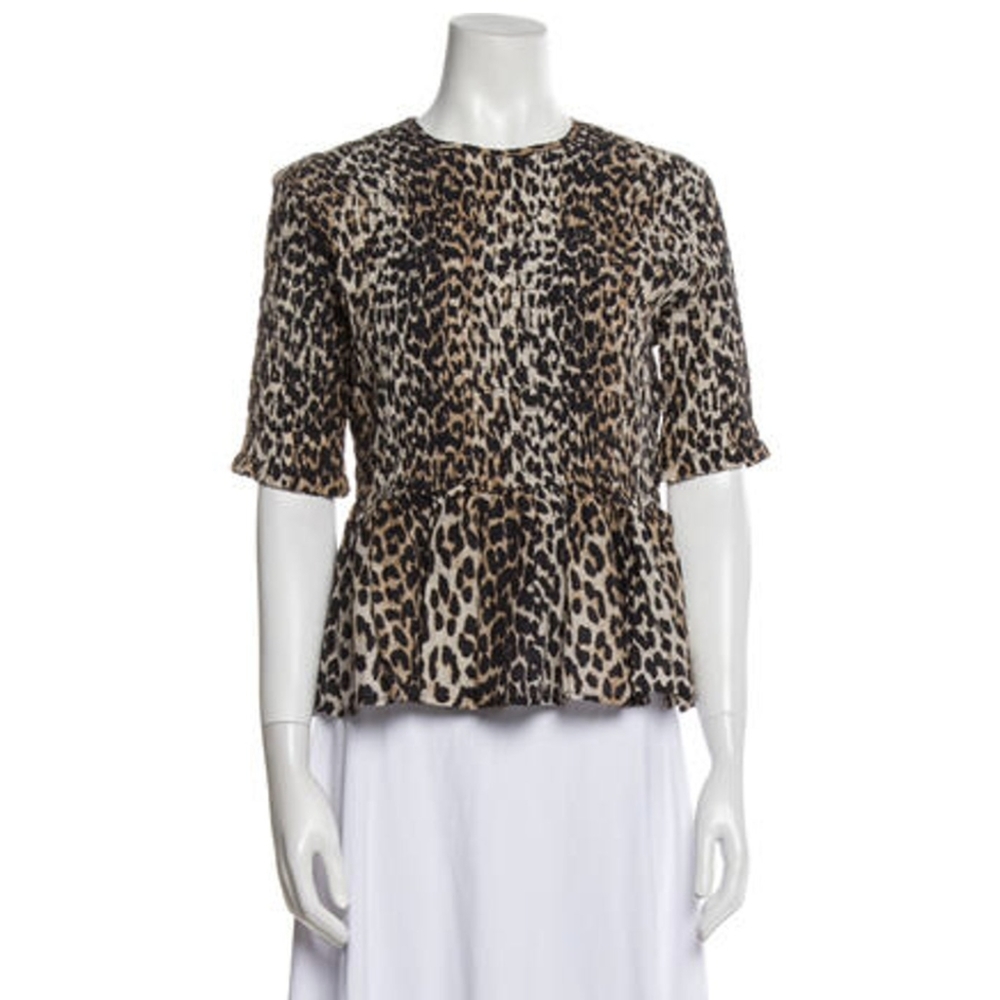 NWOT Ganni leopard top